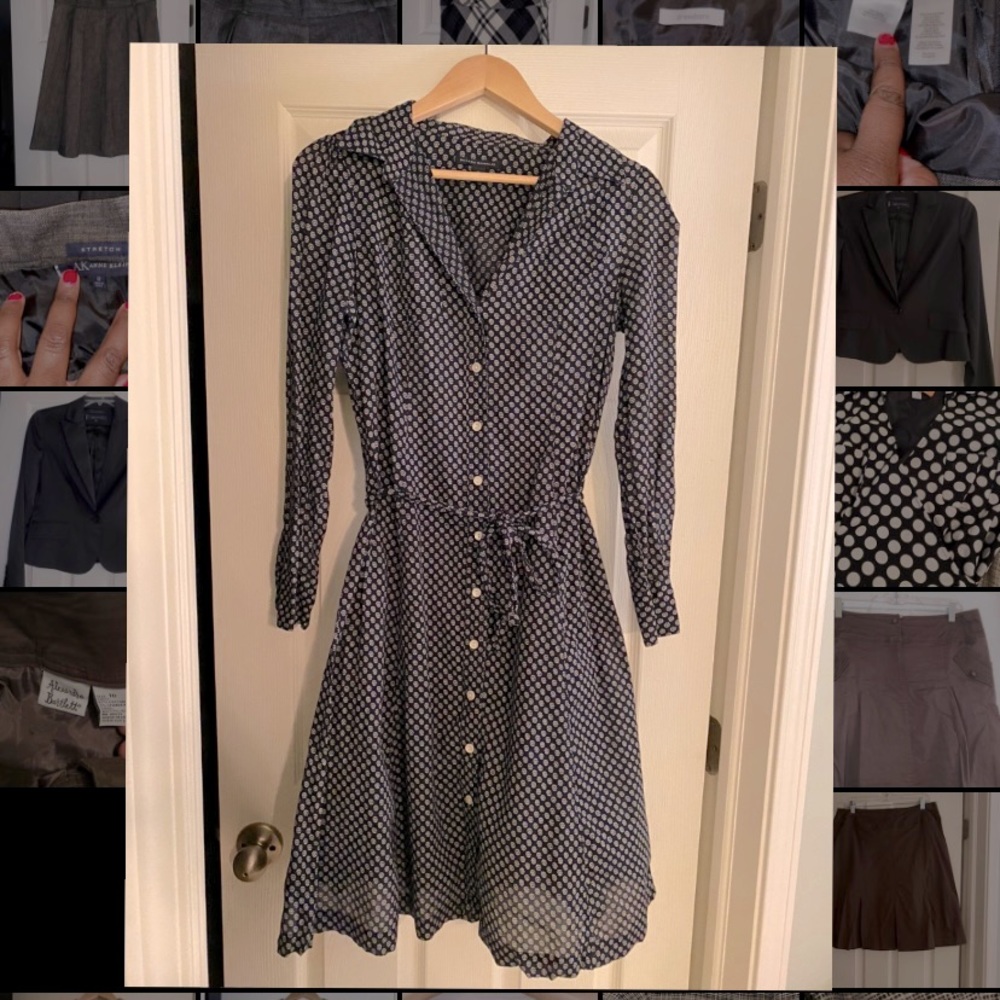 Banana Republic navy size 8 button down shirt dress